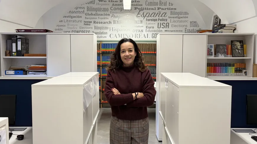 Isabel Díaz, beneficiaria de la ayuda Washington Irving 2024, comienza su investigación en el Instituto Franklin-UAH