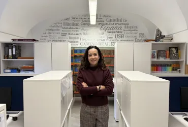 Isabel Díaz, beneficiaria de la ayuda Washington Irving 2024, comienza su investigación en el Instituto Franklin-UAH